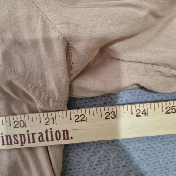 Trovata Birds Of Paradis Women's Pink Tan Cotton Blend Ruffle Long Sleeve Blouse - Picture 5 of 6